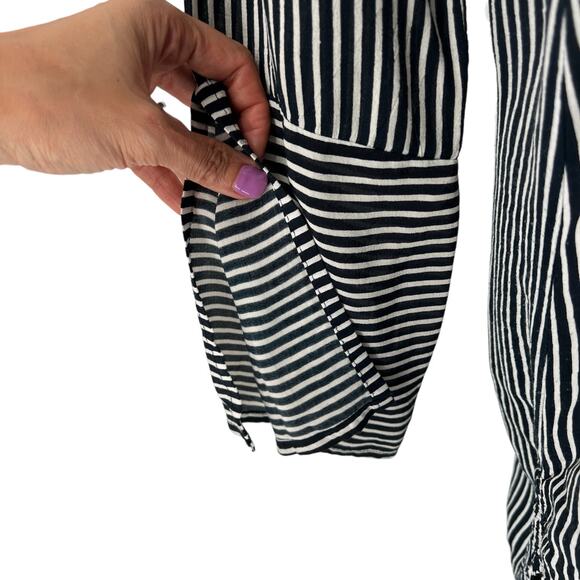 Faithfull The Brand Striped Rayon V Neck Tunic Top Beach Coverup Size 4 - Picture 4 of 14